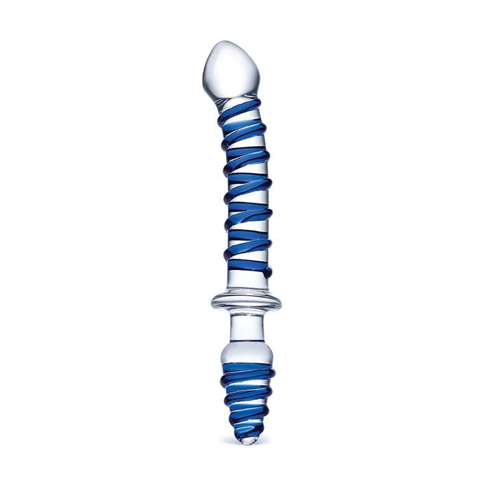 10" Mr. Swirly Double Ended Glass Dildo & Plug