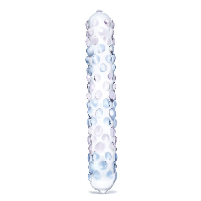 Purple Rose Nubby Glass Dildo